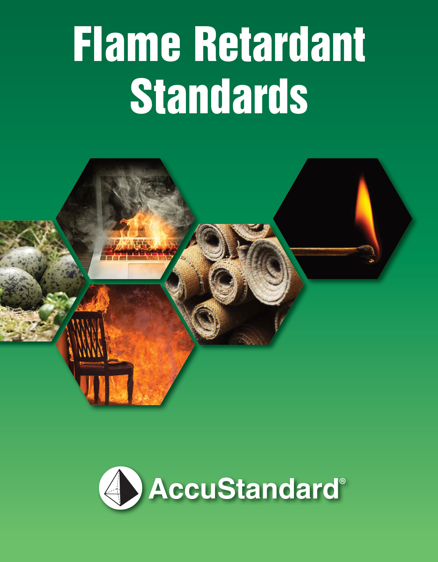 Portada del catálogo de retardantes de llama AccuStandard